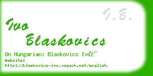 ivo blaskovics business card